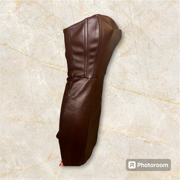 REVOLVE; ASTR THE LABEL Carmen Strapless Faux Leather Mini Dress Size Small - Picture 13 of 15